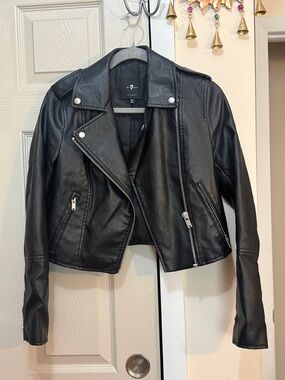 Black Faux Leather Asymmetrical Moto Jacket